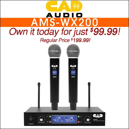 CAD Audio AMS-WX200 UHF Wireless Dual Handheld Microphone System