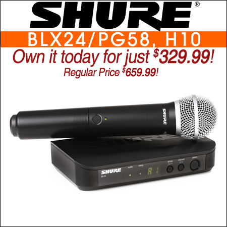 Shure BLX24/PG58 Wireless Handheld Microphone System - H10 Band