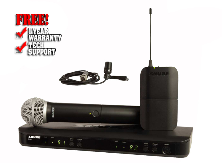 Shure BLX1288/CVL Combo Wireless System w/ Handheld & Lavalier | DJ ...