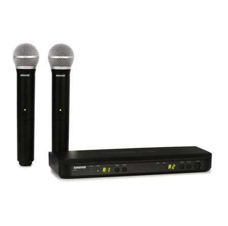 Shure BLX288/PG58 Dual Channel Wireless Handheld Microphone System - H9 Band