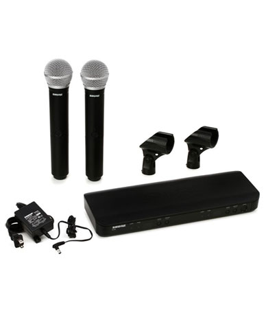 Shure BLX288/PG58 Dual Channel Wireless Handheld Microphone System - H9 Band