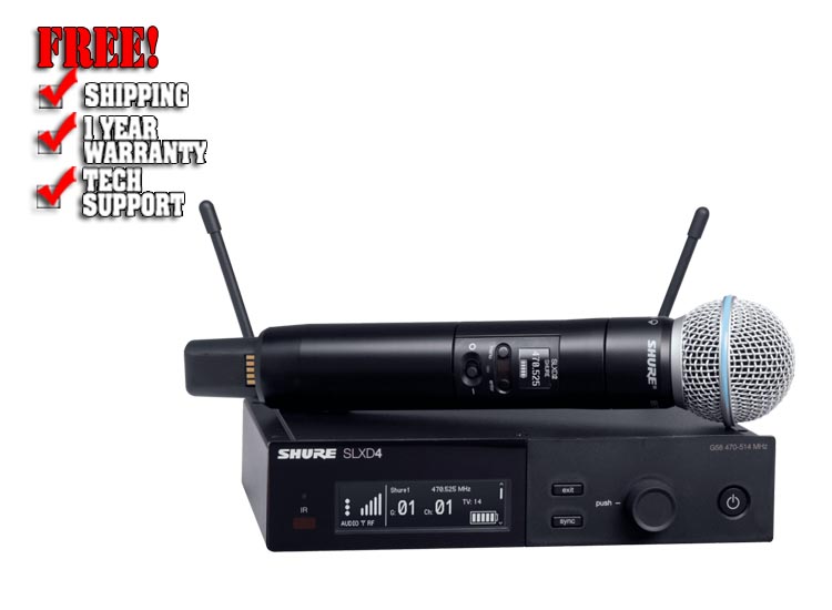 Shure SLXD24/B58 Wireless System with Beta®58A Handheld Transmitter