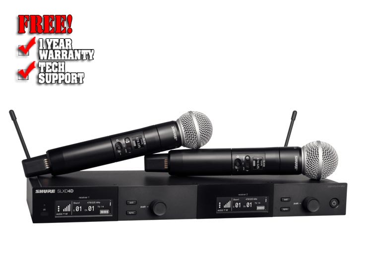 Shure SLXD24D/SM58 Dual Wireless System with 2 SLXD2/58 Handheld Transmitters