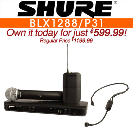 Shure BLX1288/P31 Dual Channel Wireless Microphone w/ PG58