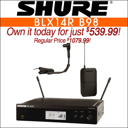 Shure BLX14R B98 Wireless Instrument Microphone