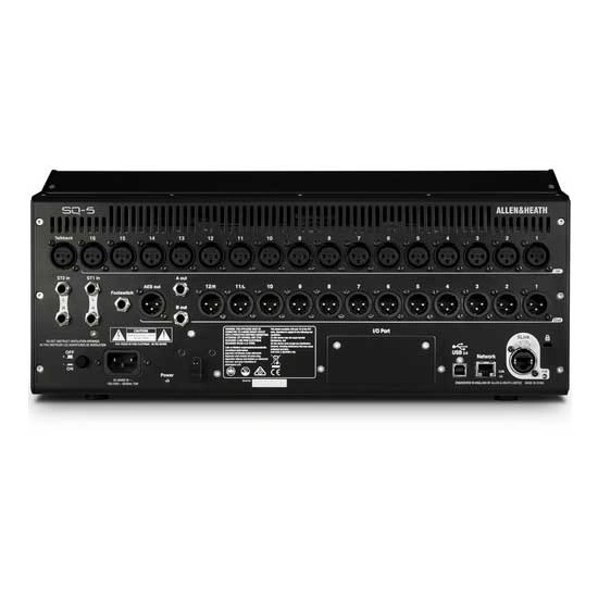 Allen & Heath SQ-5 Digital Mixer Rear Panel With Audio And Connectivity Ports