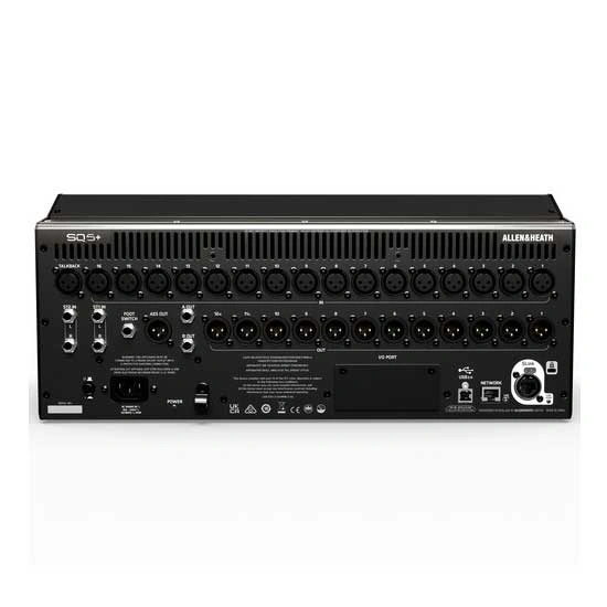 Allen & Heath SQ5+ Digital Mixer Rear Panel With Audio And Connectivity Ports