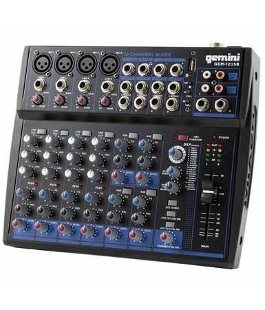 Gemini GEM-12USB 12 Channel USB Mixer