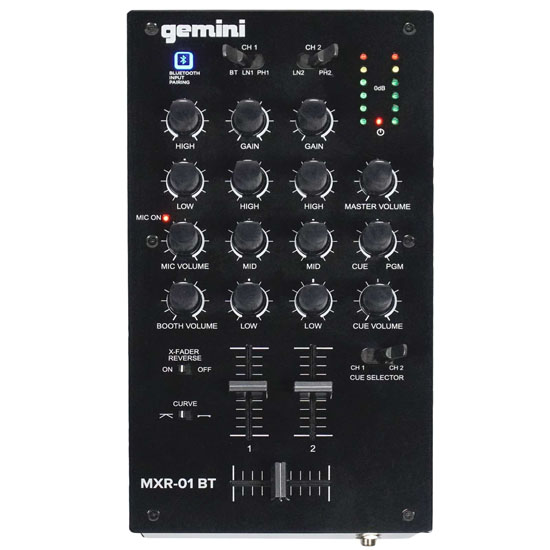 Gemini MXR01BT and (2) Gemini TT-4000 DJ Turntables Package