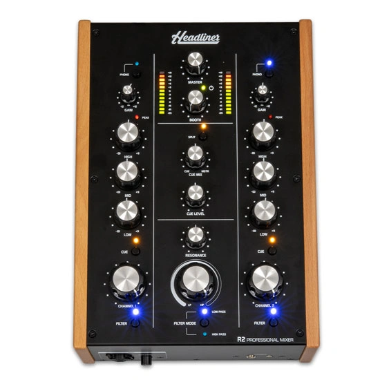 Headliner R2 2-Channel Rotary DJ Mixer front view