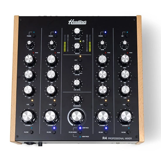 Headliner R4 4-Channel Rotary DJ Mixer front view