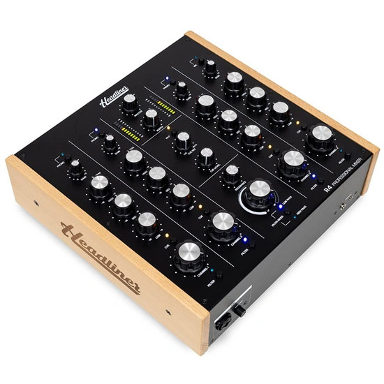 Headliner R4 4-channel DJ mixer with isolator EQ and analog filter controls