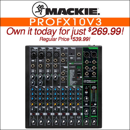 Mackie ProFX10v3 10 Channel Professional Effects Mixer with USB