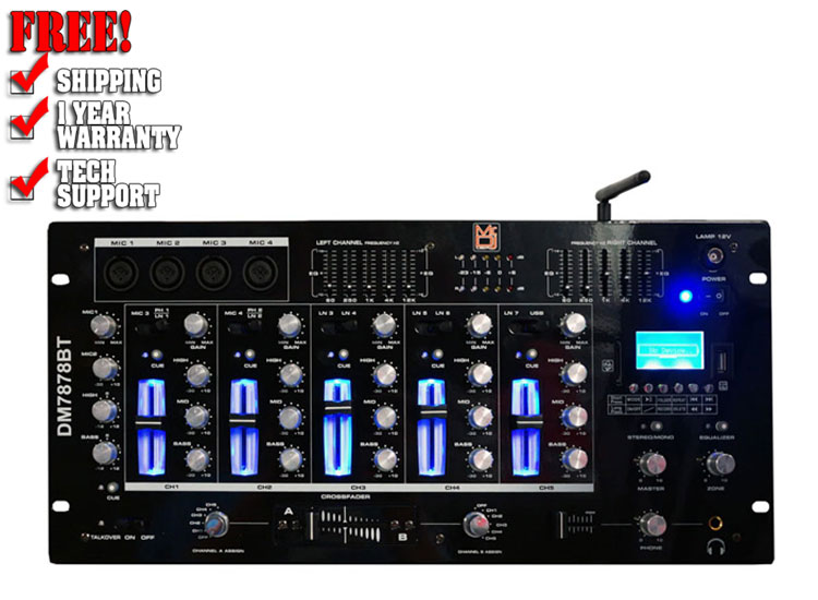 Mr. Dj DM7878BT 6 Channel DJ Mixer