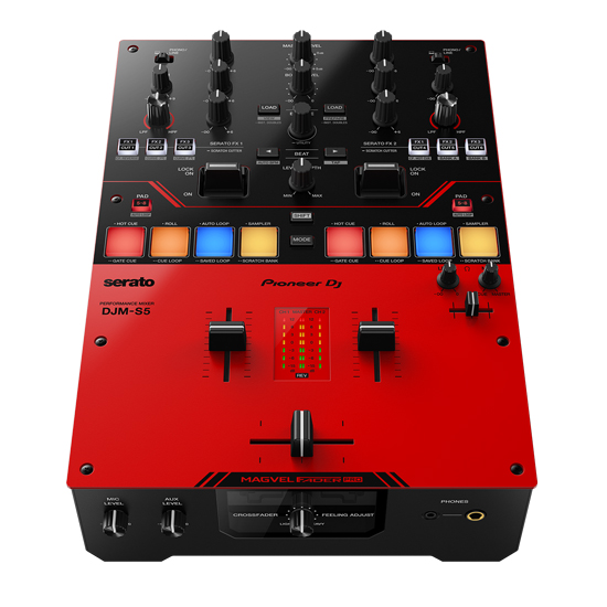 Pioneer DJ DJM-S5 Scratch-style 2-channel DJ mixer (Gloss Red)