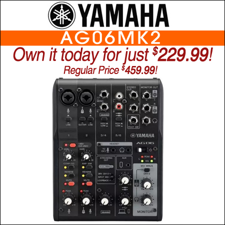 Yamaha AG06MK2 6-Channel Live Streaming Loopback Audio USB Mixer