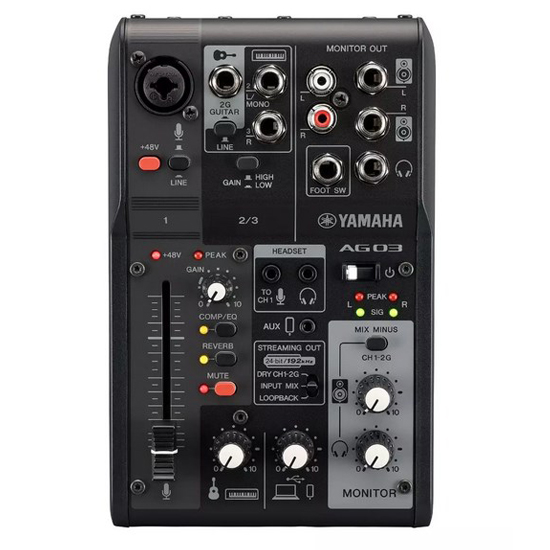 Yamaha AG03MK2 3-Channel Live Streaming Loopback Audio USB Mixer