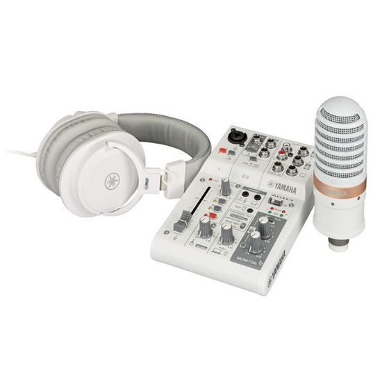 Yamaha AG03MK2 LSPK USB Loopback Live Streaming Kit-White