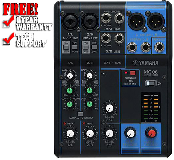 Yamaha MG06 Input Live Sound Console Mixer| DJ Audio | Chicago DJ 