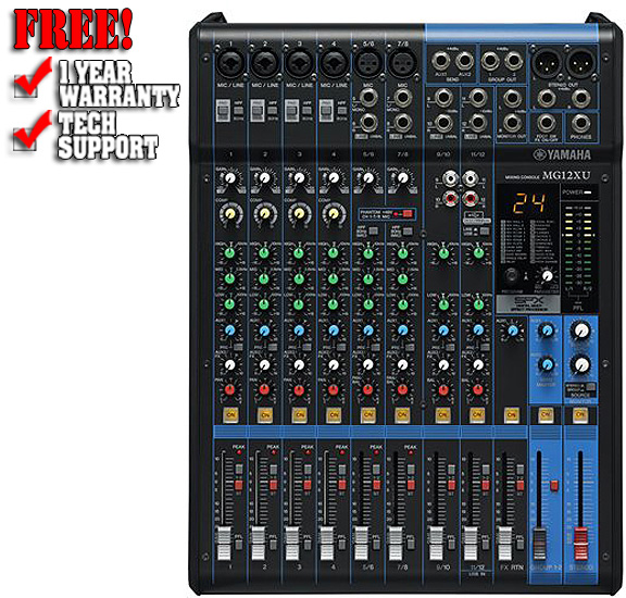 Yamaha Mg12xu 12 Input Live Sound Console Mixer Usb Audio Interface