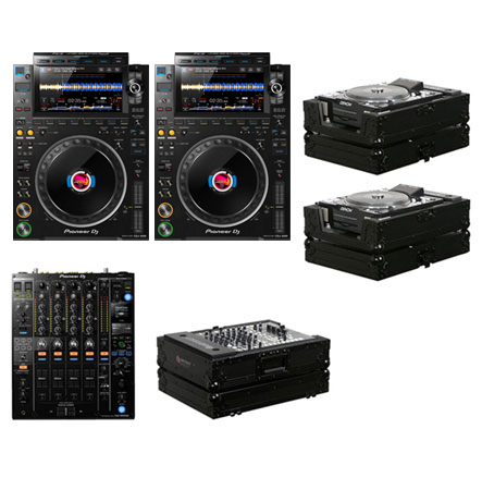 Pioneer CDJ-3000 2x + DJM-900NXS2 + Black Label Cases