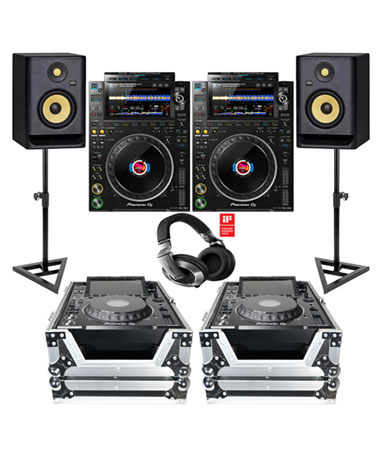Pioneer CDJ-3000 with Cases, Monitos, Stands & Headphone