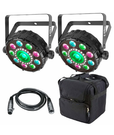 (2) Chauvet DJ FXpar 9 Compact Multi Effect Par Lights Package