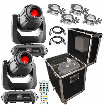 2 Chauvet DJ Intimidator Spot 375Z IRC Lights Packaged with Remote and Case