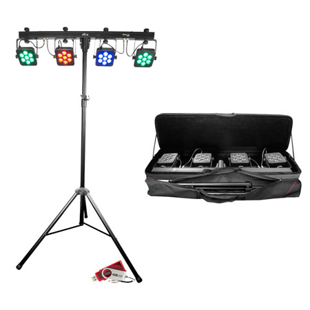 2x CHAUVET DJ 4Bar Tri USB + Obey 40 D-Fi + D-Fi USB + Gobo Projector IR & Cables 