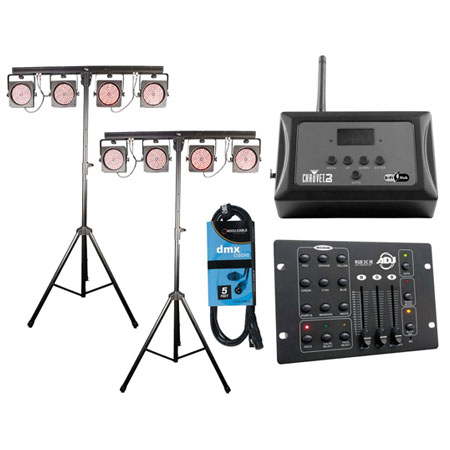 2x CHAUVET DJ 4BAR USB + D-Fi Hub + RGB3C IR + Cable