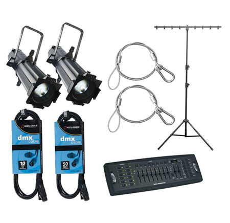 2x CHAUVET DJ EVE E-100Z + Controller + Cables + Stand