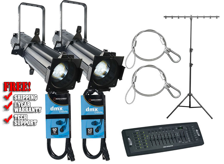 2x CHAUVET DJ EVE E-100Z + Controller + Cables + Stand