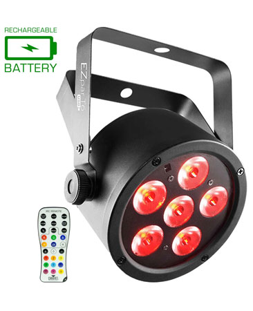 (4) Chauvet DJ EZpar T6 USB Battery-Operated Tri-Color RGB LED Wash Lights Package