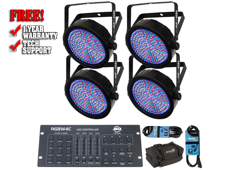 Chauvet DJ SlimPAR 64 RGBA & ADJ RGBW4C Package