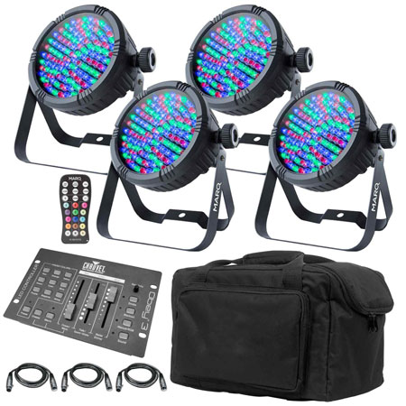 (4) Marq Lighting Colormax Slimpar Style Par64 LED Wash Lights Package