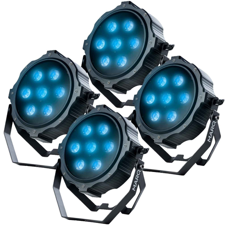 (4) Marq Lighting Gamut PAR H7 Slimpar Low-Profile LED RGBAW/UV Wash Lights