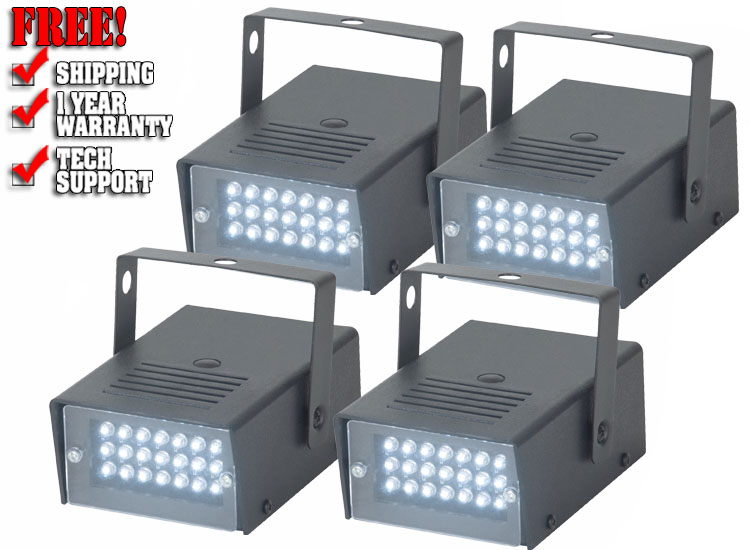 American DJ S81 LED II Mini Strobe Lights Quad Package