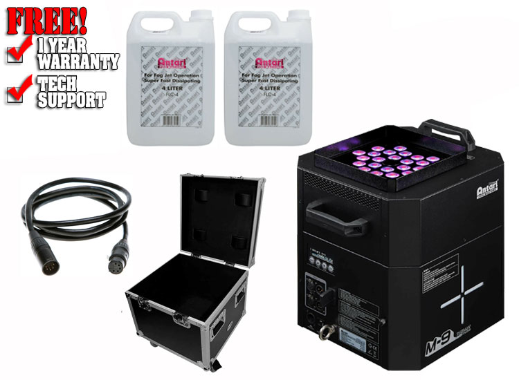 Antari M-9 RGBAW LED Upright High Output Fogger Fog Machine w Fluid & Case