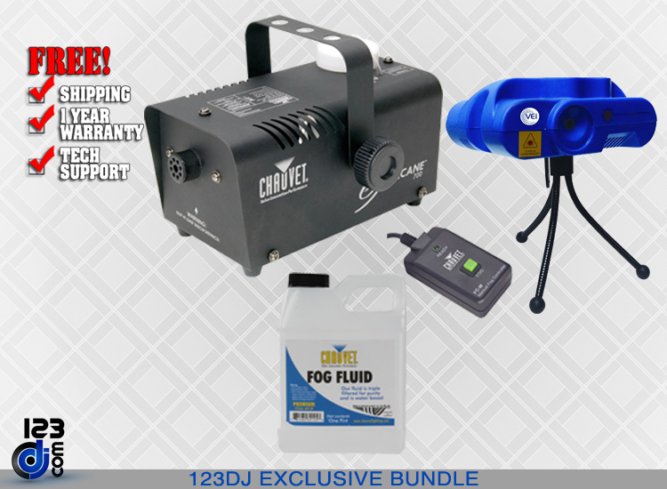 Chauvet DJ Hurricane 700 Fog Machine & LED Mini Laser Package
