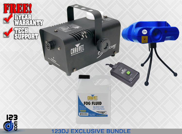 Chauvet DJ Hurricane 700 Fog Machine & LED Mini Laser Package