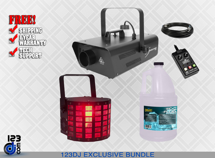 Chauvet DJ Hurricane 1302 Compact Water-Based Fog Machine with Mini Dekker Effect Light Package