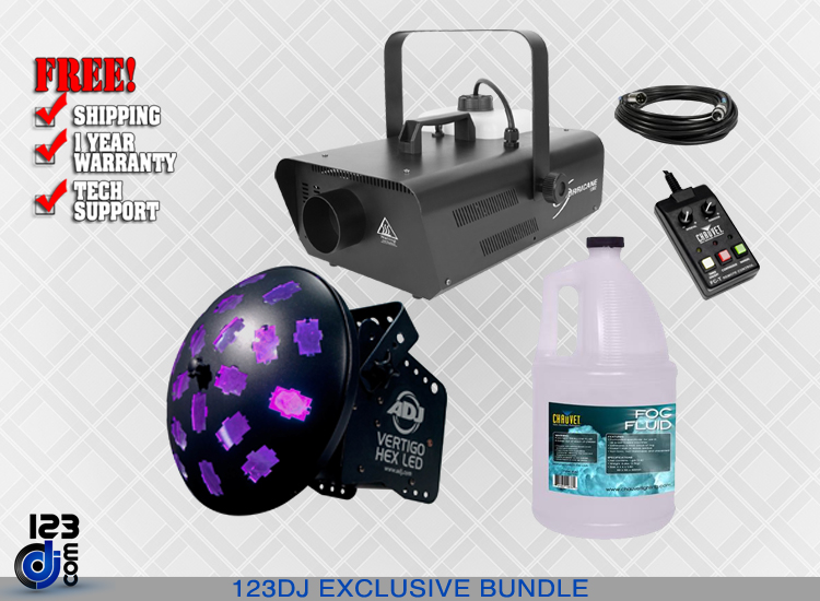 Chauvet DJ Hurricane 1302 Compact Water-Based Fog Machine with RGBCAW LED Effect Light Package