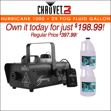 Chauvet DJ Hurricane 1000 + 2x Fog Fluid Gallon 