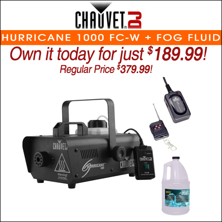 Chauvet DJ Hurricane 1000 FC-W + Fog Fluid 