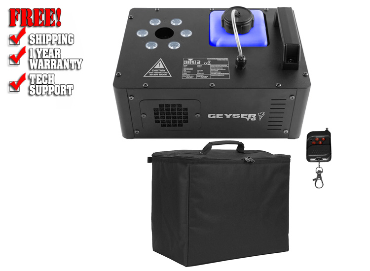 Chauvet DJ Geyser T6 Vertical Pyrotechnic-Like RGB LED Fog Machine w Carry Case 
