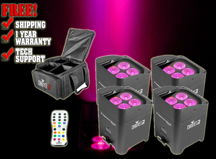 4x CHAUVET DJ Freedom Par Hex 4 + CHS-FR4 + IRC 6