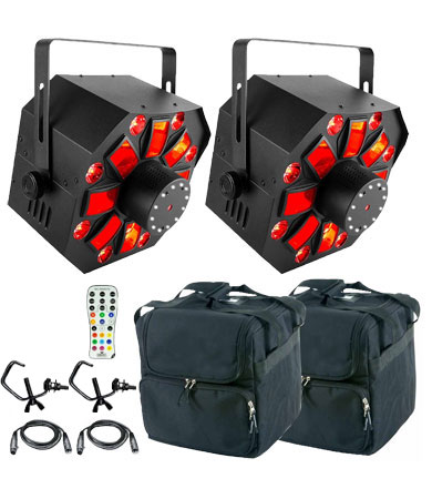 Chauvet DJ Swarm Wash FX 4-in-1 LED Effect Light w/Laser & Strobe & Remote Duo Package