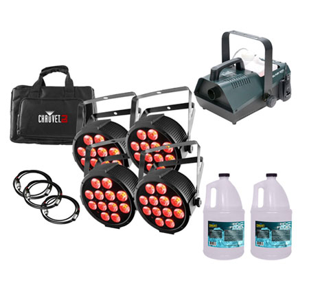 CHAUVET DJ SlimPACK Q12 USB + Fog Machine + 2x Fog Fluid Gallon