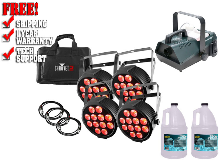 CHAUVET DJ SlimPACK Q12 USB + Fog Machine + 2x Fog Fluid Gallon