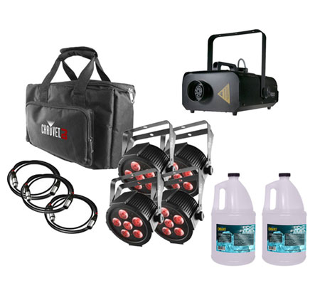 Chauvet SlimPACK Q6 USB + Fog Machine + 2x Fog Fluid Gallon